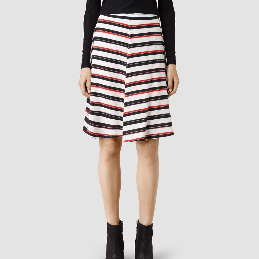 Allsaints 100% silk sanko cleo print skirt size 4